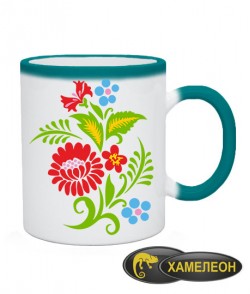 Чашка хамелеон Весенние цветы