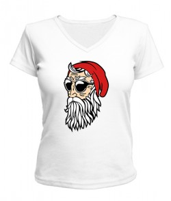 Женская футболка с V-образным вырезом Дед Мороз