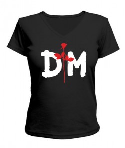 Женская футболка с V-образным вырезом Depeche mode (Депеш мод) Вариант №11