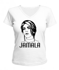 Женская футболка с V-образным вырезом Джамала Вариант №2