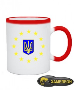Чашка хамелеон Герб Украины Вариант №1