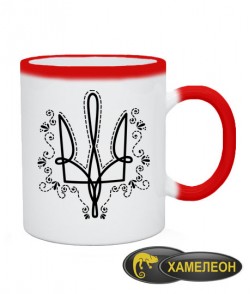 Чашка хамелеон Герб Украины Вариант №26