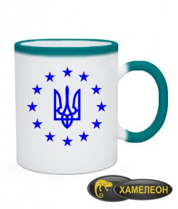 Чашка хамелеон Герб Украины Вариант №4