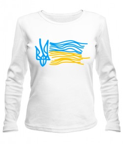 Женский лонгслив Герб и флаг Украины