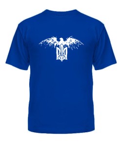 Чоловіча футболка (синя М) Герб України Варіант №24