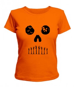 Женская футболка Хэллоуин-череп  №1
