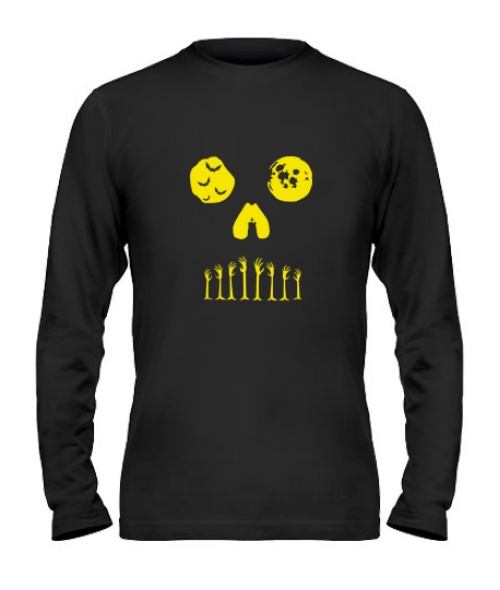 Чоловічий лонгслів Хелловін-череп №1