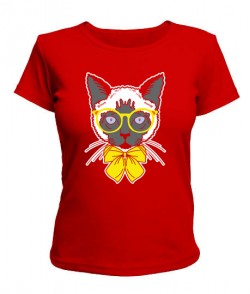 Жіноча футболка Кіт-хіпстер №4