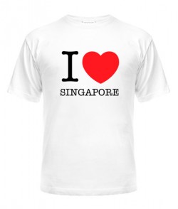 Мужская Футболка I love Singapore