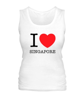 Женская майка I love Singapore