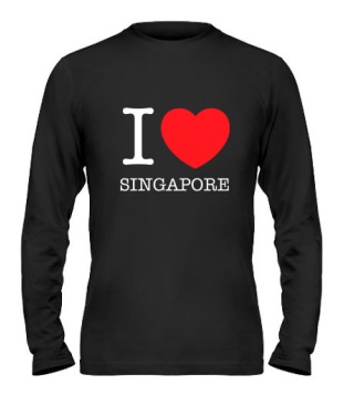 Мужской Лонгслив I love Singapore