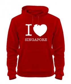 Толстовка-худи I love Singapore