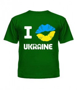 Футболка детская I love Ukraine (губы)