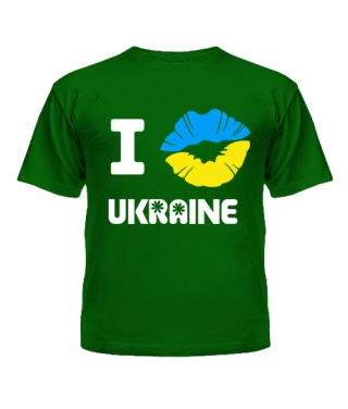 Дитяча футболка I love Ukraine (губи)