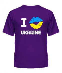 Мужская Футболка I love Ukraine (губы)