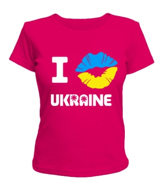 Жіноча футболка I love Ukraine (губи)