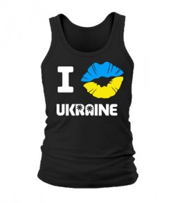 Чоловіча майка I love Ukraine (губи)