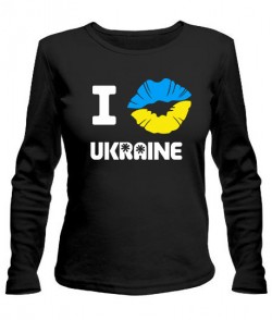 Жіночий лонгслів I love Ukraine (губи)