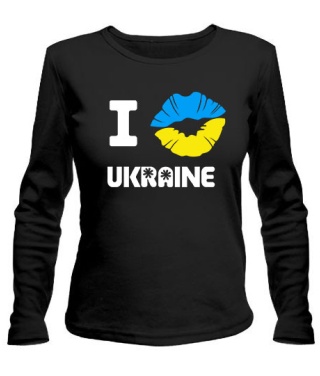 Жіночий лонгслів I love Ukraine (губи)