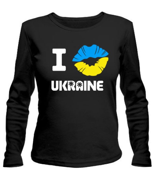 Женский лонгслив I love Ukraine (губы)