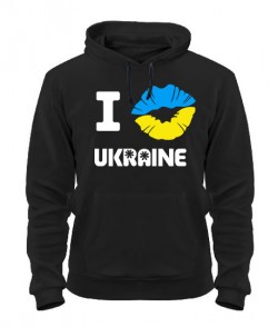 Толстовка-худи I love Ukraine (губы)