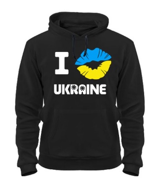 Толстовка-худи I love Ukraine (губы)