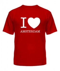 Мужская Футболка I love Amsterdam
