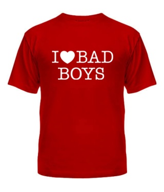 Мужская Футболка I love bad boys