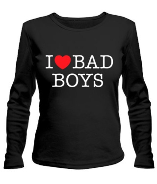 Женский лонгслив I love bad boys