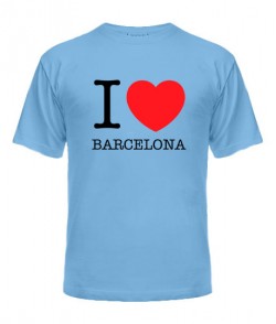 Мужская Футболка I love Barselona