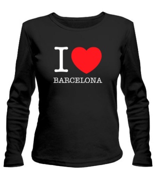 Женский лонгслив I love Barselona