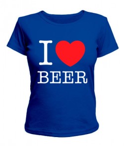 Женская футболка I love beer