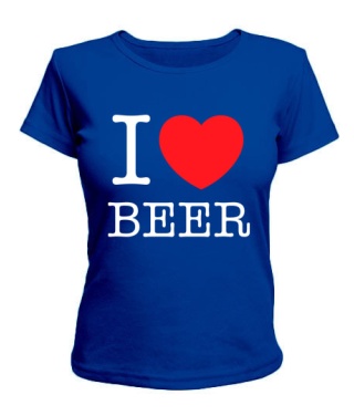 Женская футболка I love beer