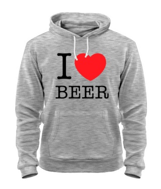 Толстовка-худи I love beer