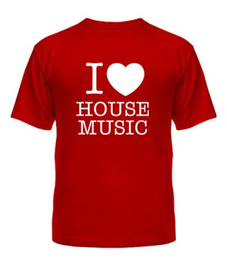 Мужская Футболка I love house music