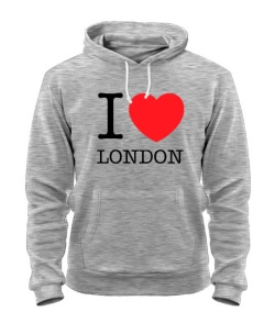 Толстовка-худі (Сірий меланж S) I love London