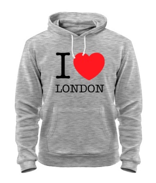 Толстовка-худі (Сірий меланж S) I love London
