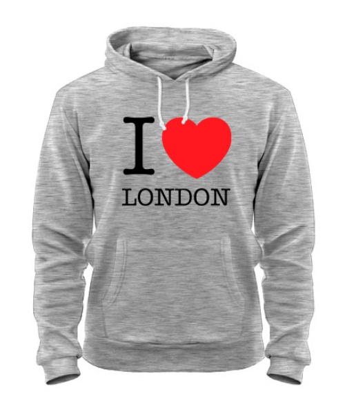 Толстовка-худі (Сірий меланж S) I love London
