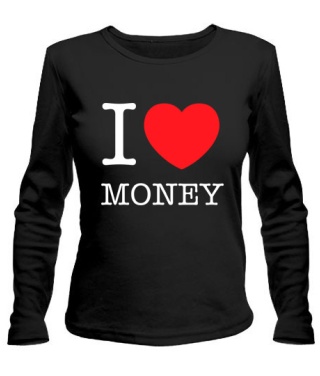 Женский лонгслив I love money