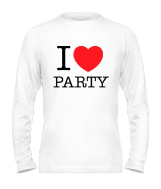 Мужской Лонгслив I love party-Вариант 2