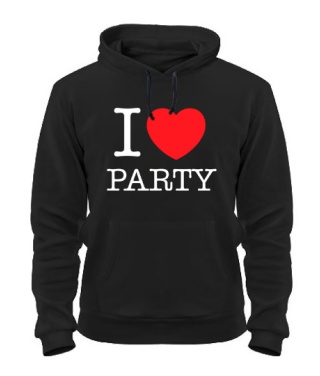 Толстовка-худи I love party-Вариант 2