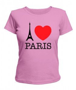 Жіноча футболка I love Paris Варіант №1