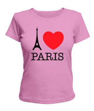 Жіноча футболка I love Paris Варіант №1