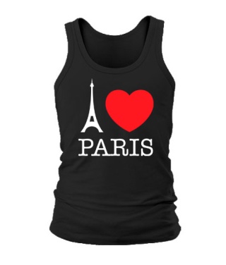 Чоловіча майка I love Paris Варіант №1