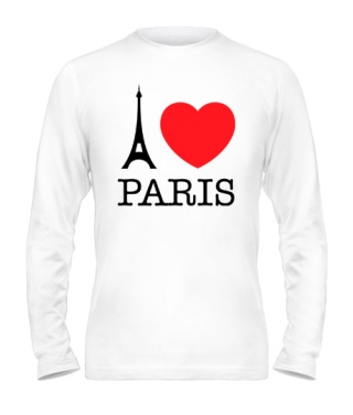 Мужской Лонгслив I love Paris Вариант №1