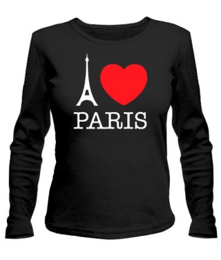 Женский лонгслив I love Paris Вариант №1