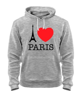 Толстовка-худі I love Paris Варіант №1