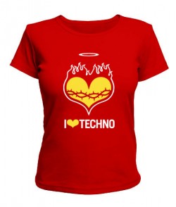 Женская футболка I love techno