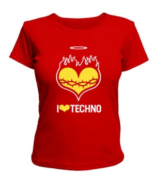 Жіноча футболка I love techno