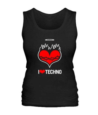 Жіноча майка I love techno